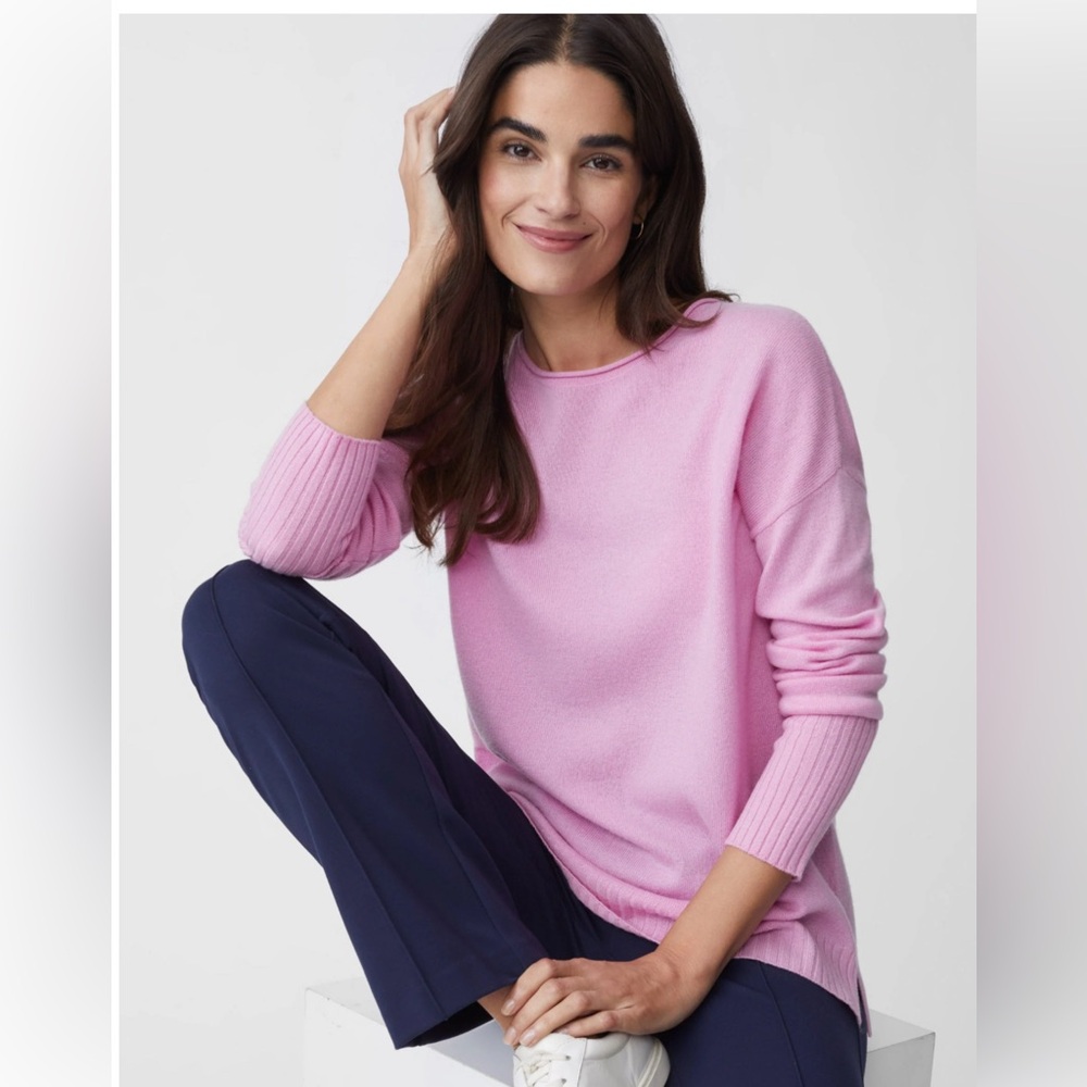 J. McLaughlin pink Yvette cashmere sweater, Large, EUC